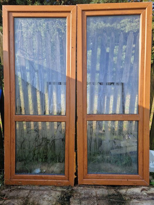 Okna balkonowe złoty dąb