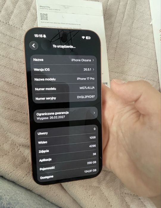 iPhone 17 Pro | Orange | 100% Bateria (7 cykli) | Blokada VERIZON