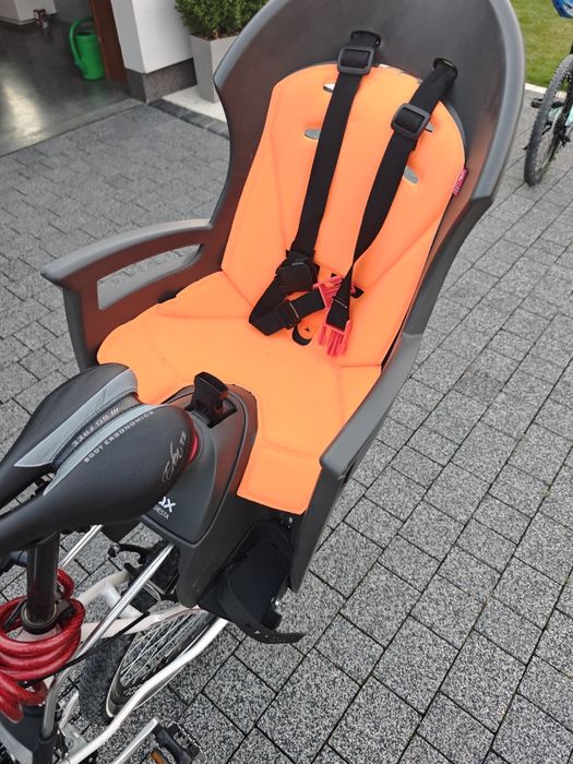 Fotelik Rowerowy Dziecięcy Tylny na Ramę Hamax Siesta Szary / pomarańczowy