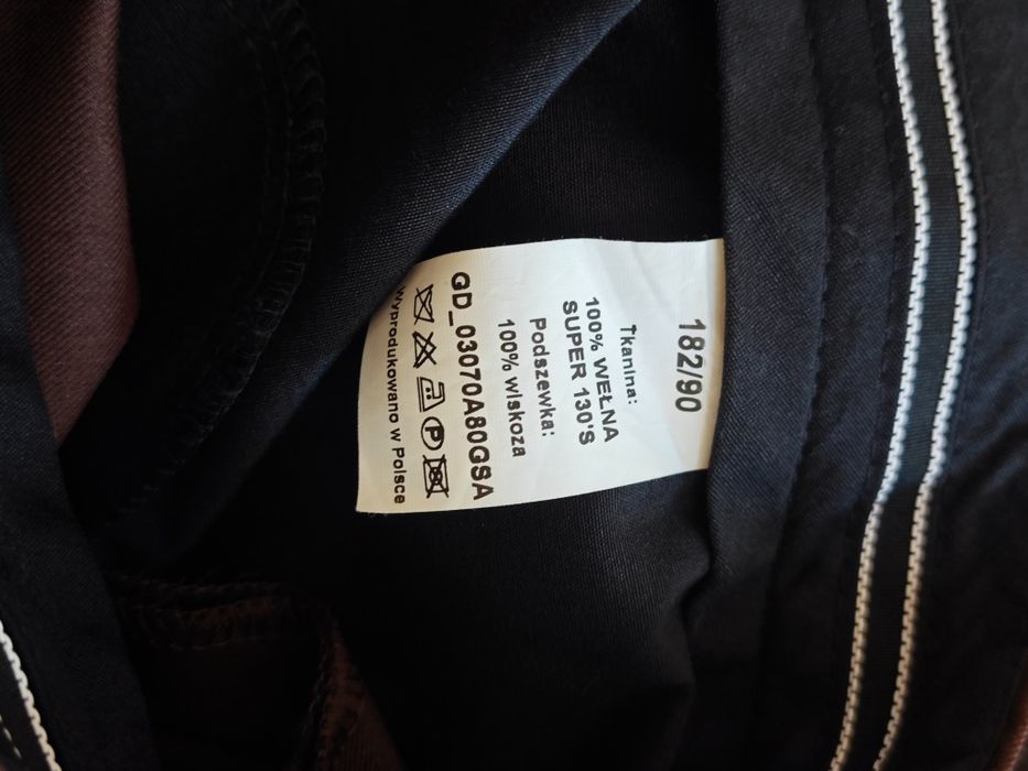 Brązowy smoking ślubny giacomo conti wełna 130s Zignone  182/104/90