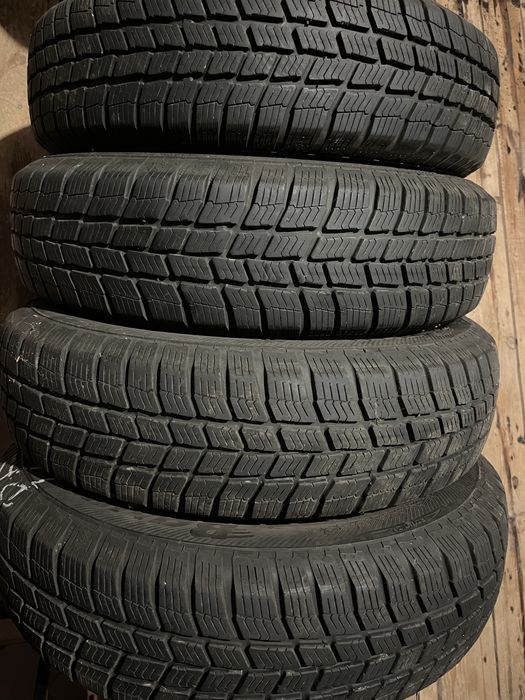 4 opony zimowe Barum Polaris 3 - 155/80 R13 - komplet, bardzo dobry stan bieżnika, 2012