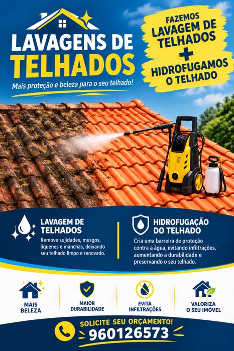 Lavagem e hidrofugação de telhados
