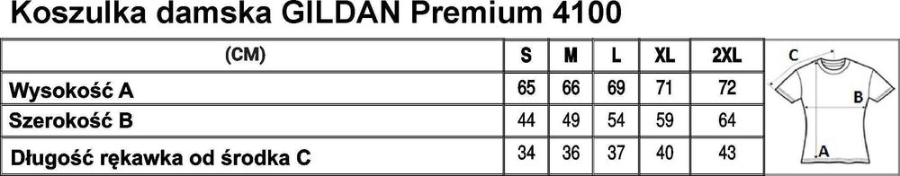Koszulka damska GILDAN Premium biała S