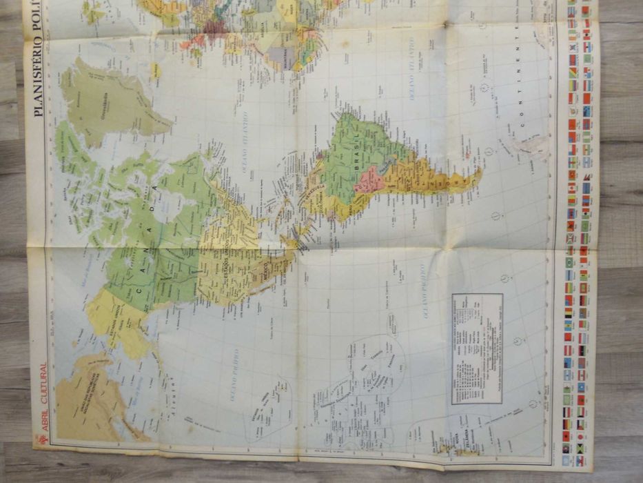Mapa Planisfério Político Geografia Ilustrada Abril Cultural