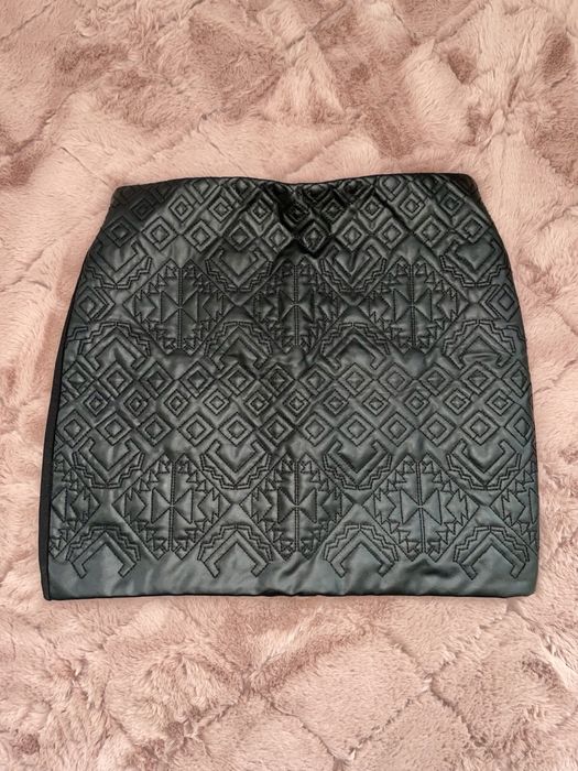 Czarna skórzana eko skóra spódnica M 38 Orsay