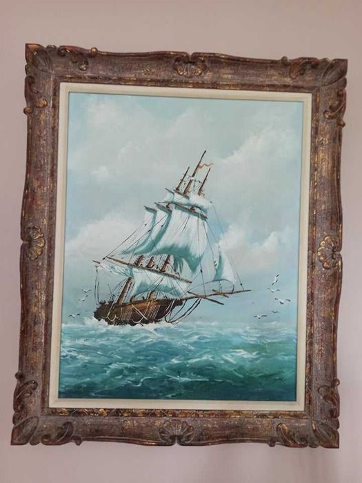 Oprawiony obraz malowany na płótnie