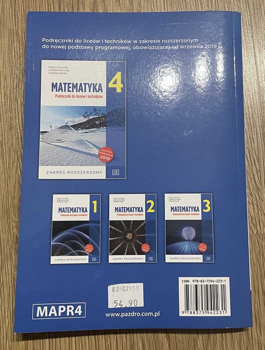 NOWY Podręcznik Matematyka 4 - Zakres ROZSZERZONY (wydawnictwo Pazdro)