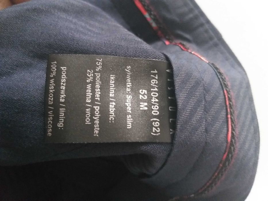 Garnitur granatowy męski Vistula 176/104/90(92), stan idealny!