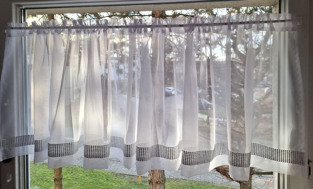 Firanka /zazdrostka z curkoniową taśmą