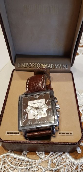 Emporio Armani Automatic włoski skóra brąz