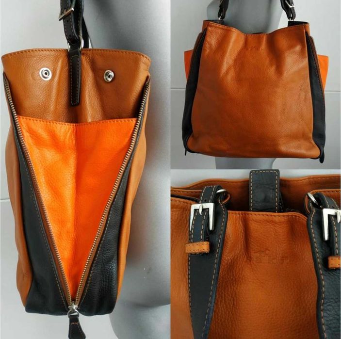 Шикарна шкіряна сумка saki з натуральної шкіри зі змійками