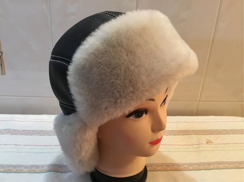 Шапка ушанка чоловіча жіноча із овчини