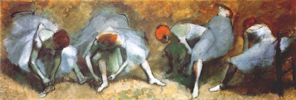 Quadro réplica Anos 70: "Bailarina atando o sapato" por DEGAS (1893/8)
