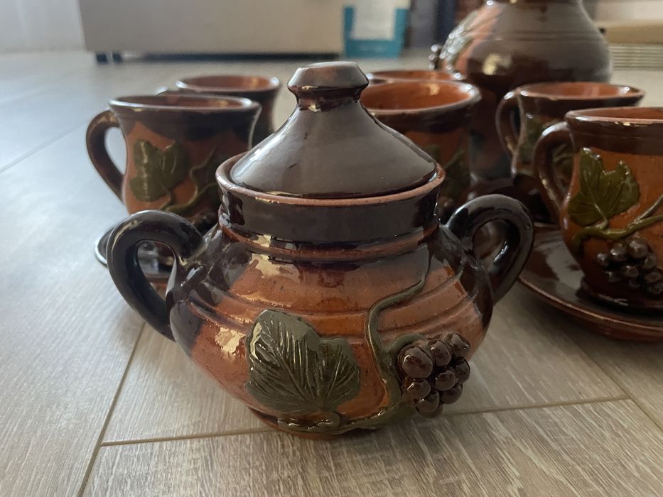 Gliniany zestaw do herbaty/kawy