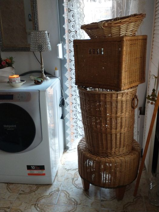 Pufa,kosze,ratan,wiklina cena za 4 sztuki