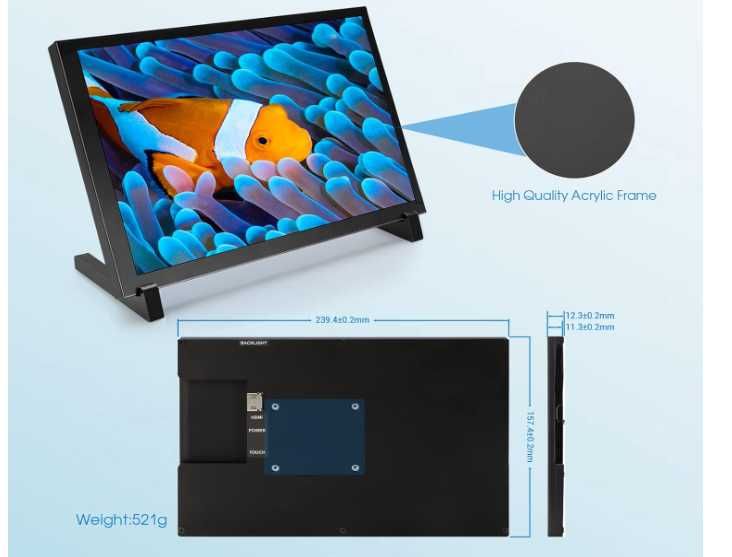 Elecrow przenośny monitor 10", 1280 x 800 z ekranem dotykowym