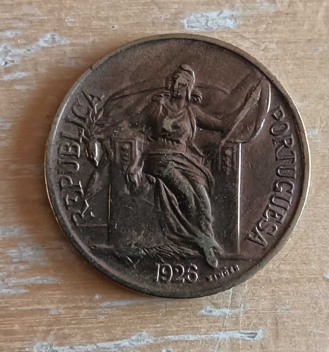 Moeda portuguesa – 50 centavos, 1926 – Bronze-alumínio