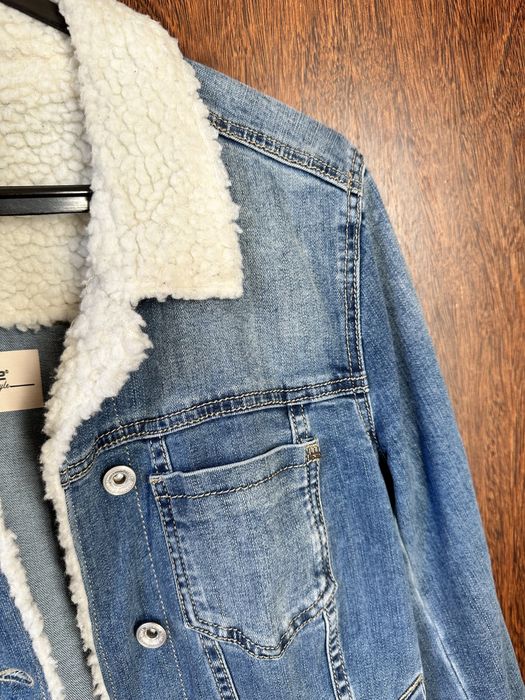 casaco de ganga com pelo