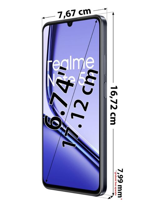 Smartfon REALME Note 50 3/64GB 6.74" 90Hz Czarny + Etui przeźroczyste