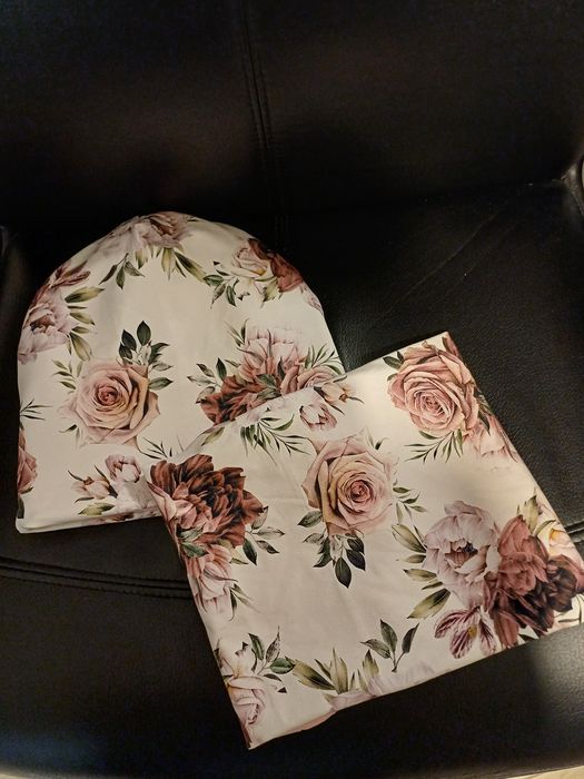 Nowy komplet czapka I komin dwuwarstwowy do 58 cm