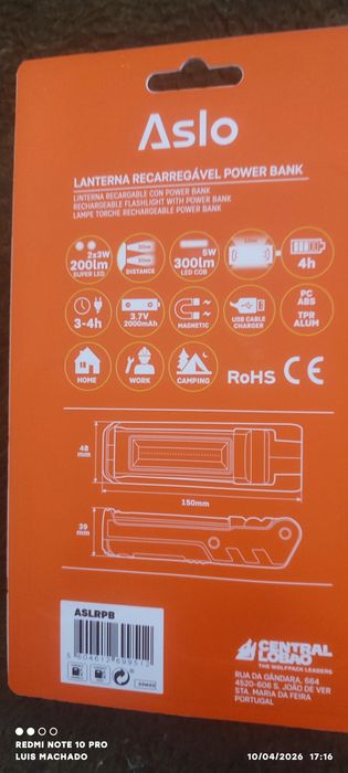 Oportunidade Lanternas Aslo recarregável e power bank