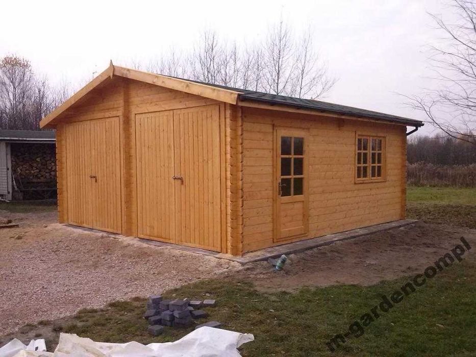 Drewniany Garaż DWUSTANOWISKOWY E I 32,6 M2