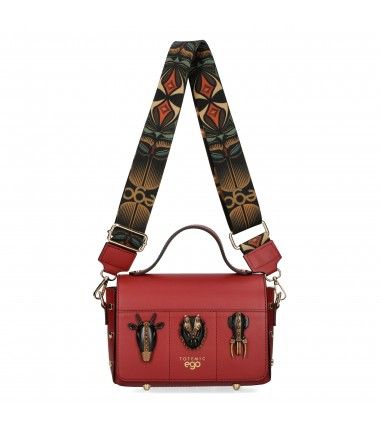 Torebka damska kuferek aztecki Ego Totemic bordowy