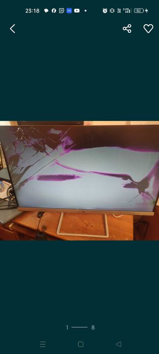 Monitor HP 27f, uszkodzony ekran
