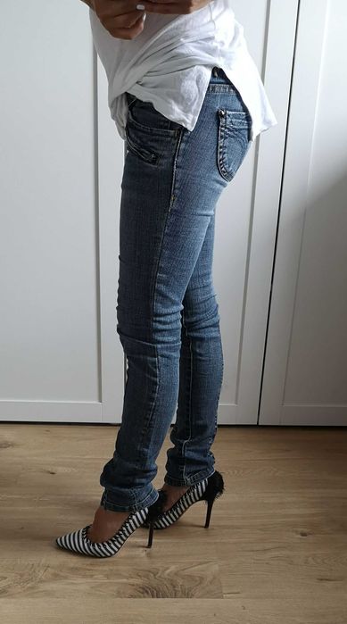 Pull & Bear jeansy spodnie rurki 34/XS