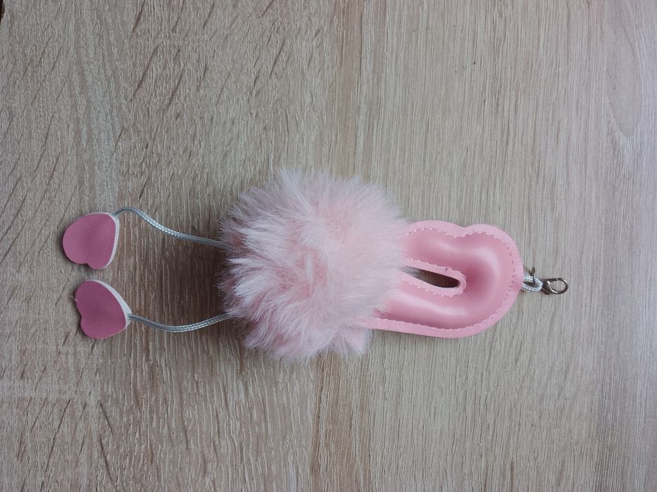 Brelok futerko różowy