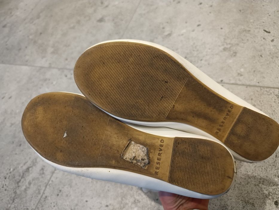 Baleriny r. 36 białe skóra ecru