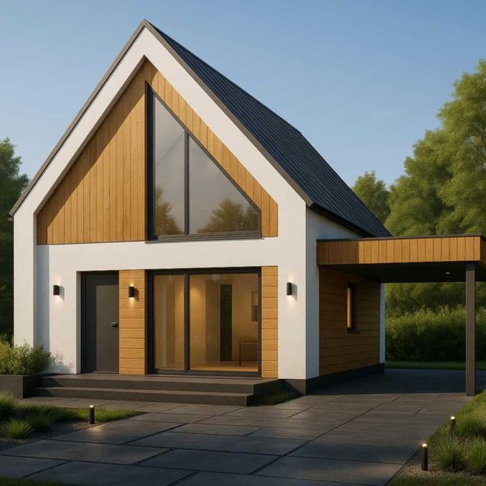 projekt domu z oknem