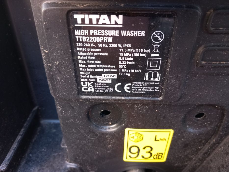 Myjka Ciśnieniowa Titan 2200W 150 BAR TTB2200PRW