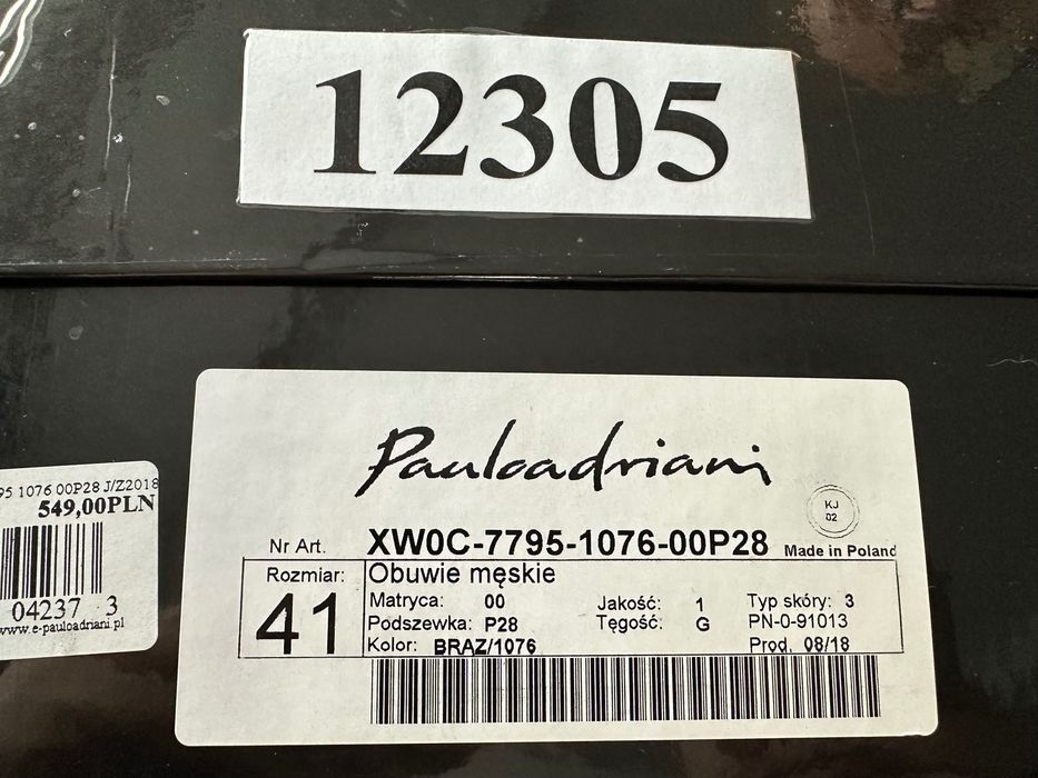 Buty do garnituru brązowe Pauloadriani rozmiar 41