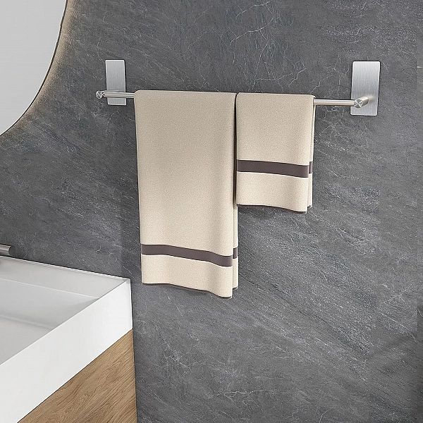 Wieszak na ręczniki, bez wiercenia, samoprzylepny uchwyt, drążek 60 cm