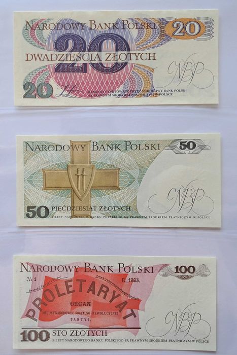 Banknoty PRL 20 - 100 zł. Numizmatyka Notafilistyka Pamiątki PRL