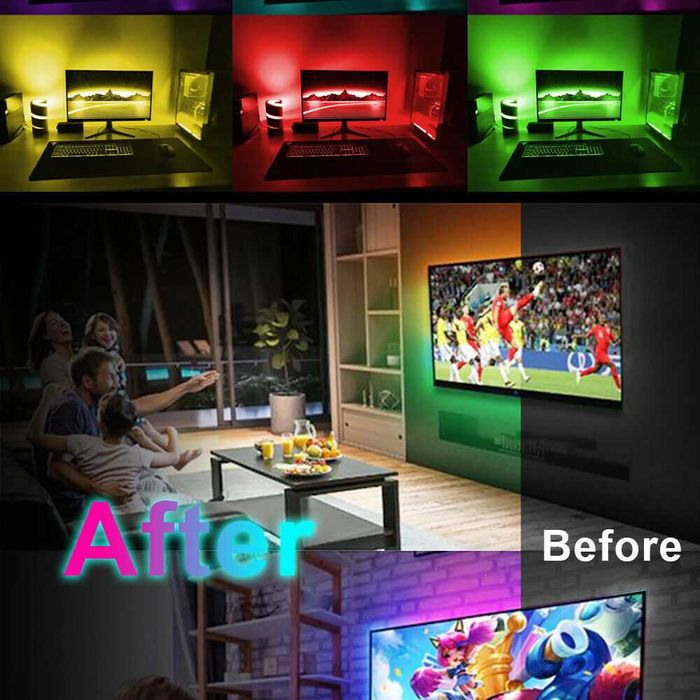 Fita LED TV Back Lights 5050 RGB 5m Bluetooth APP (telemóvel) -  NOVA