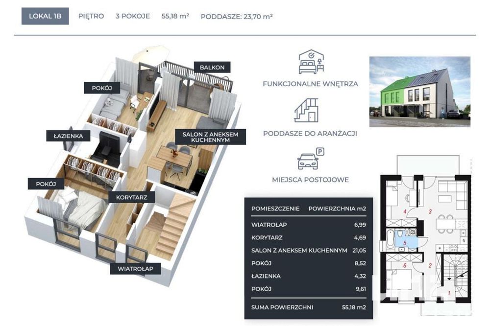 3 Pokoje | Apartamenty | Mokrzyska