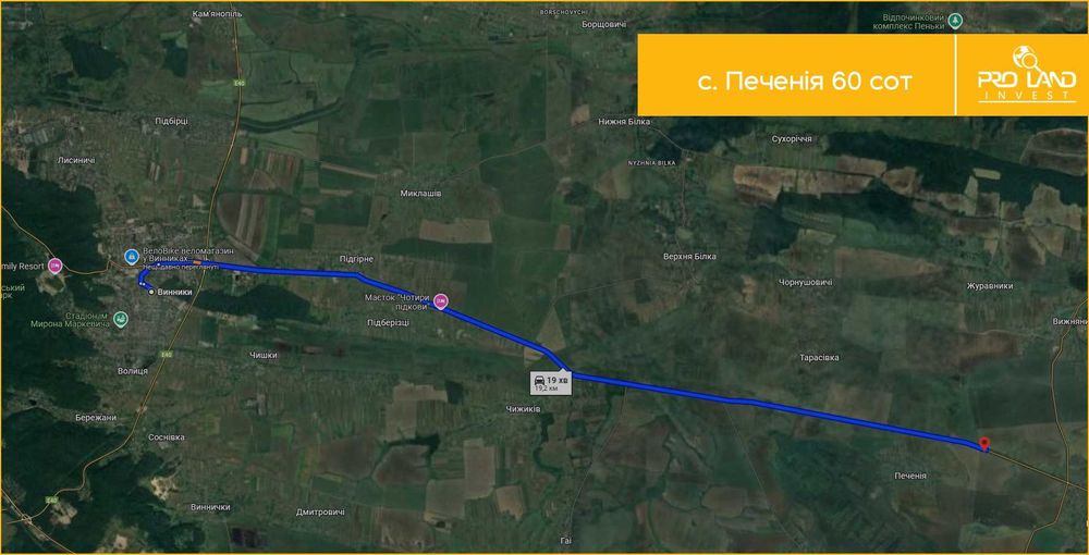 Продаж ділянки с. Печенія 60 сот
