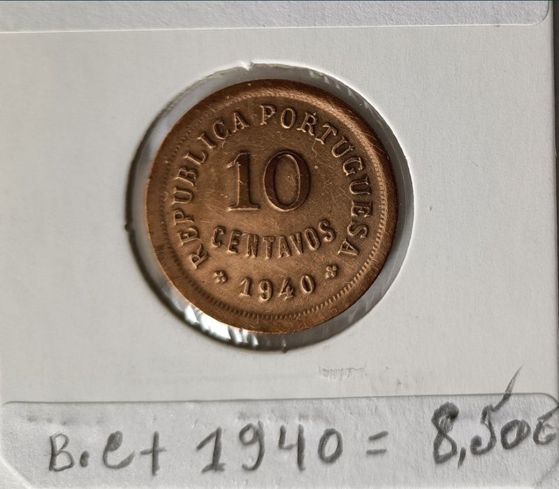 4 Moedas de 10 centavos da primeira República Portuguesa