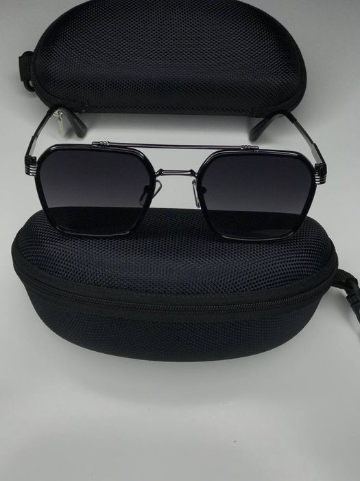 Сонцезахисні окуляри VAN REGEL VR 509 Black Gloss, металева оправа, UV
