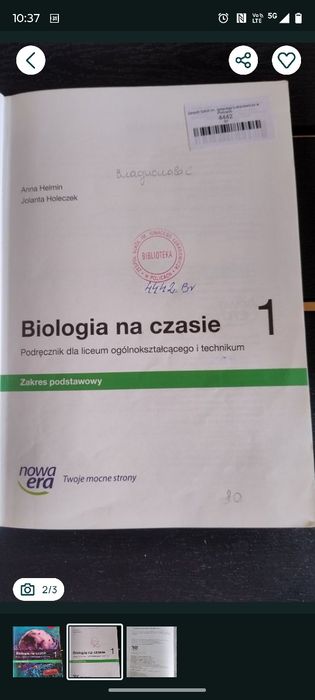 Biologiia na czasie kl.1