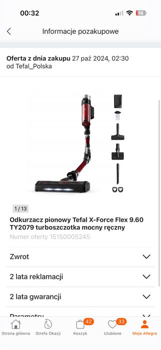 Odkurzacz pionowy Tefal X-Force Flex 9.60 TY2079
