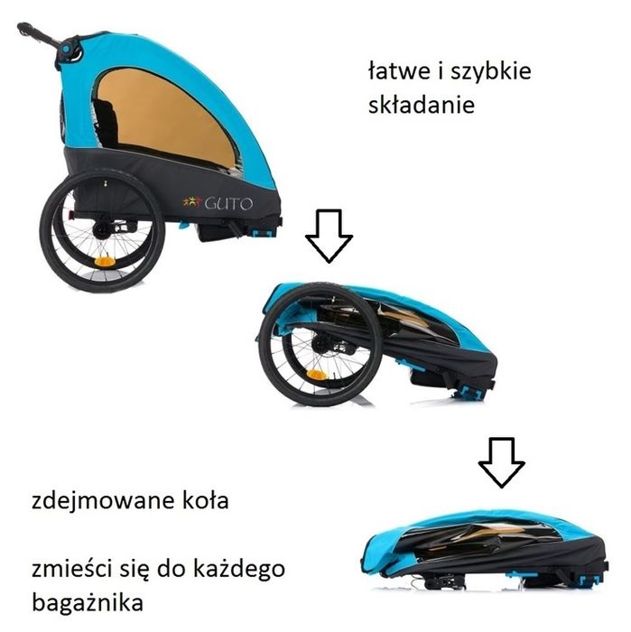 Przyczepka rowerowa Guto 3w1 Premium
