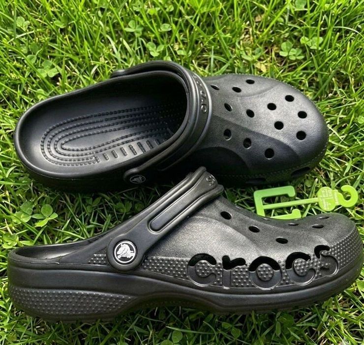 Чоловічі шльопанці сабо crocs baya/чорні крокс