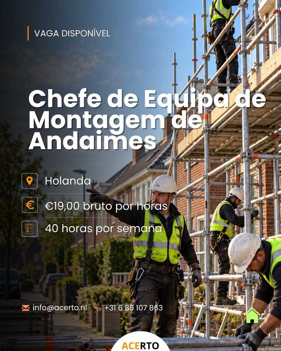 Vaga - Chefe de equipa de Andaimes