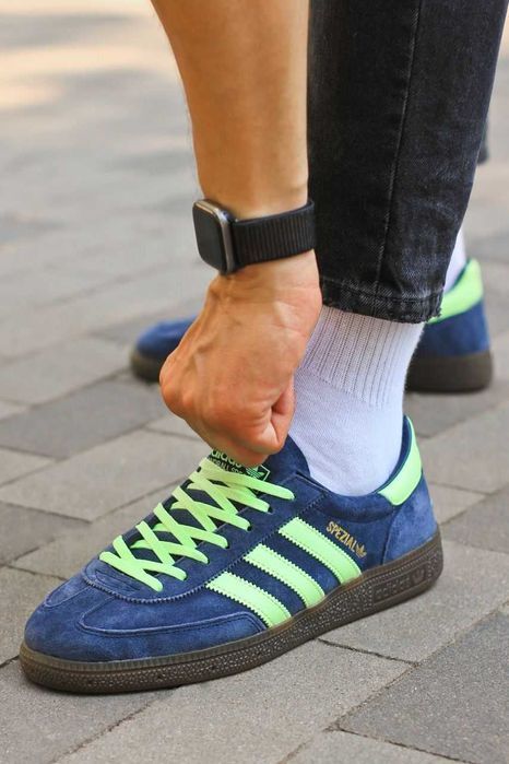 Мужские кроссовки Adidas Spezial Blue/Green. Размеры 40-45