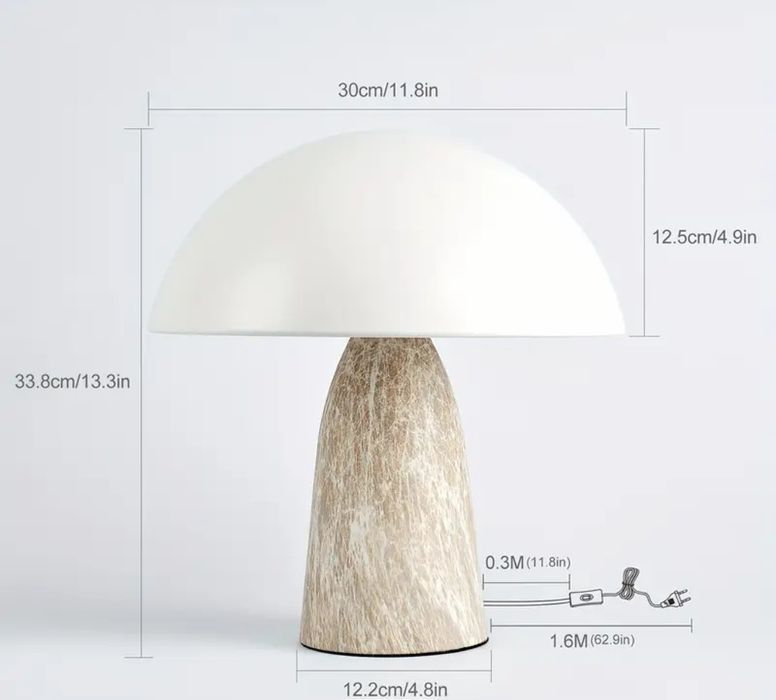 Lampa stołowa na stolik w kształcie grzyba