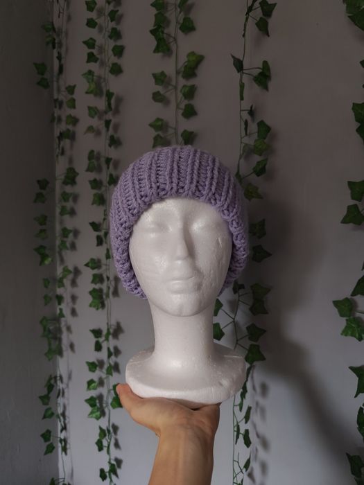 Fioletowa czapka zimowa beanie