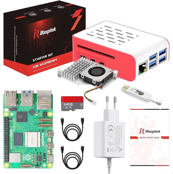 Raspberry Pi 5 16GB (iRasptek Starter Kit c/ Bookworm 64GB Instalado)